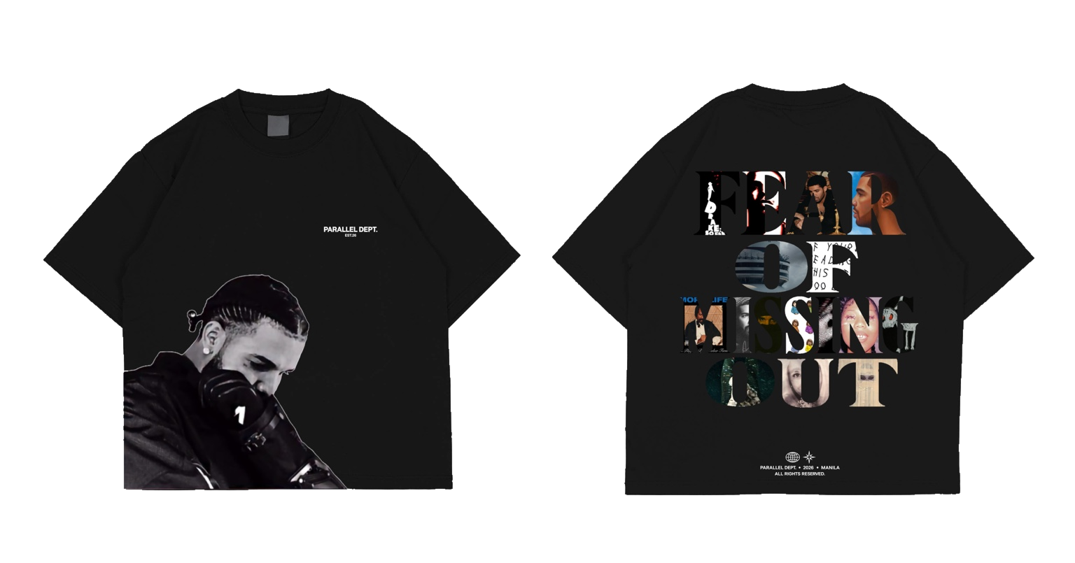 PD FOMO black front and back
