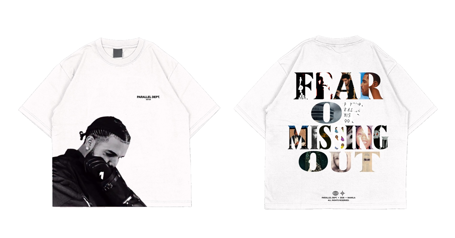 PD FOMO white front and back