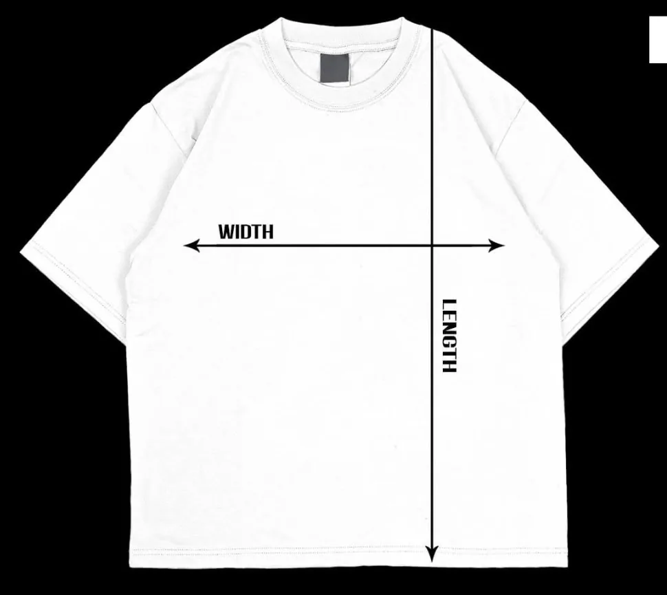 Parallel Dept. cropped shirt with width and length measurement arrows