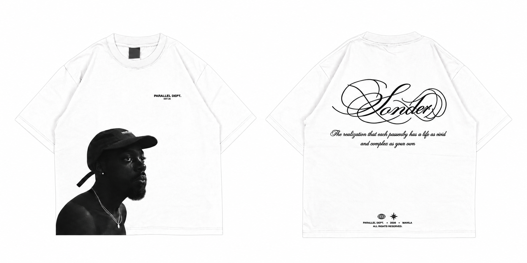 Sonder White back mock tee
